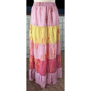 Anthropologie Avita Shartia Tie Dye Maxi Skirt XL